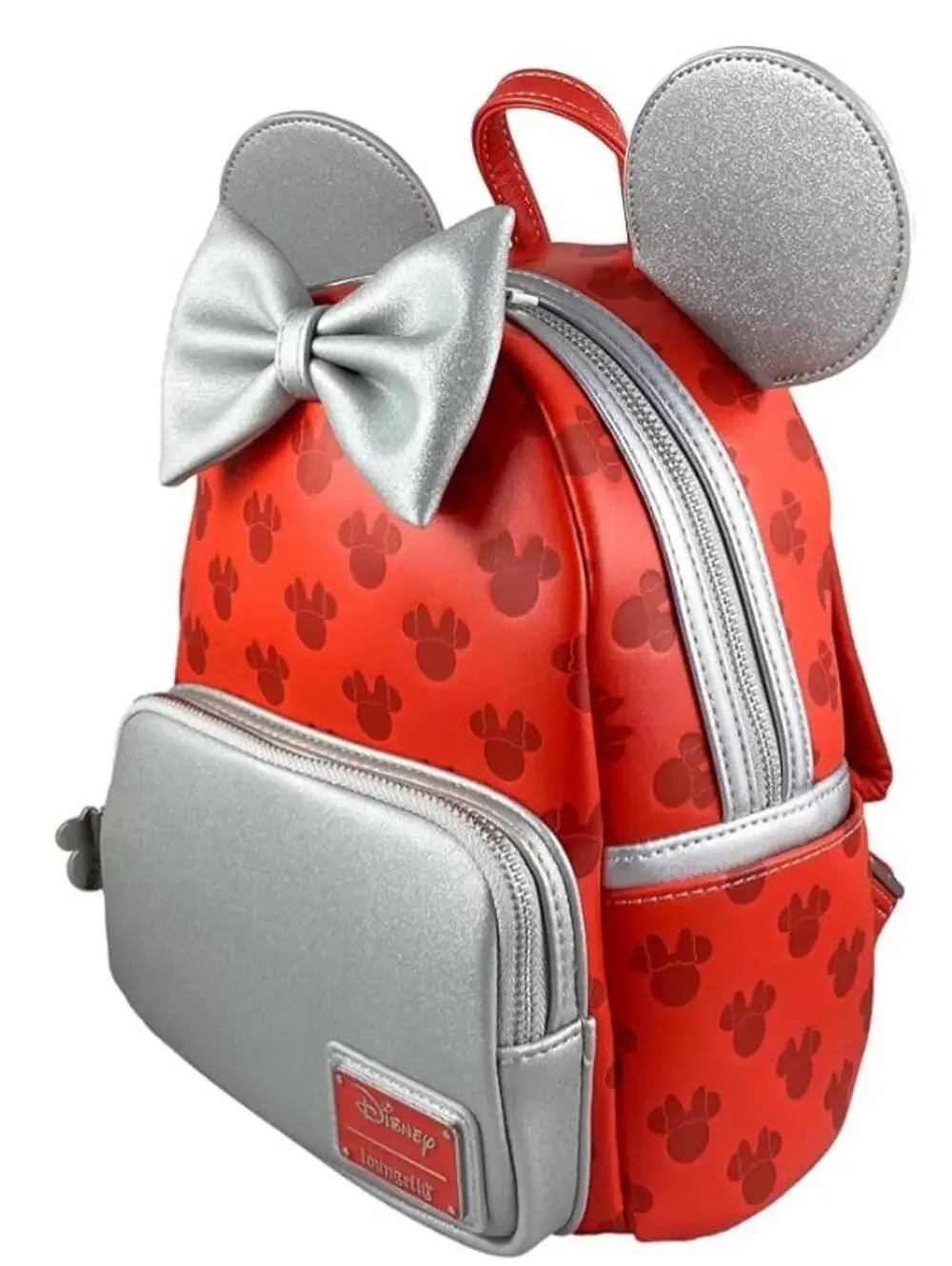 Loungefly Disney Minnie Mouse Red and Silver Mini Backpack